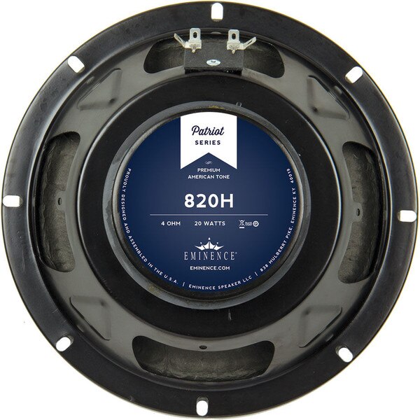 Eminence Patriot 820H 8" Hemp Cone Guitar Speaker 20W 4 Ohm